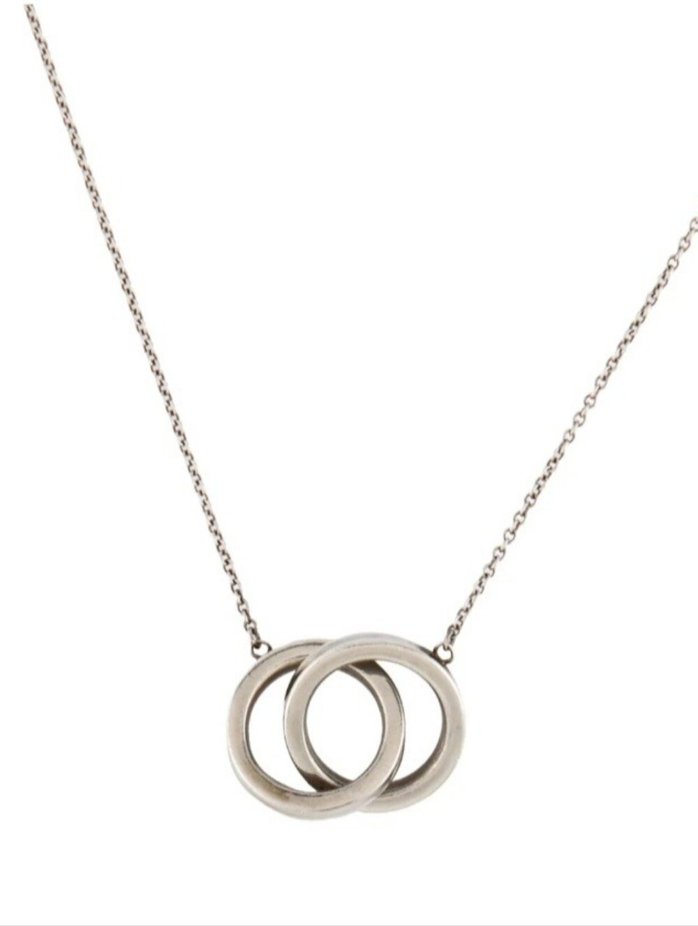 Authentic Tiffany & Co. 925 Sterling Silver Interlocking Circles Necklace - Picture 3 of 12
